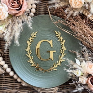 Monogram Wreath Cake Charm