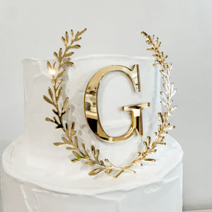 Monogram Wreath Cake Charm
