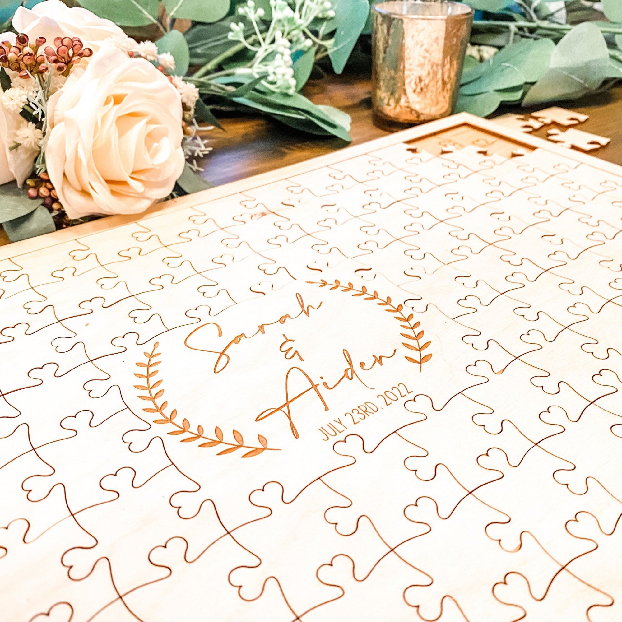 Wood Puzzle Guestbook - First Names