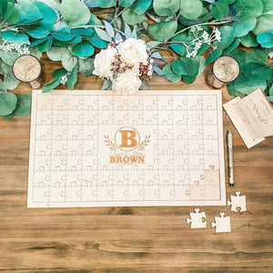 Wood Puzzle Guestbook - Boho Plants