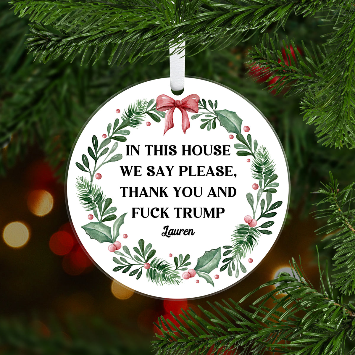 Fuck Trump Ornament