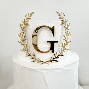 Monogram Wreath Cake Charm