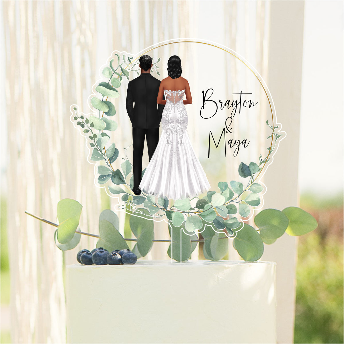 Bride and Groom Cake Topper