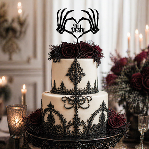 Skeleton Heart Till Death Cake Topper