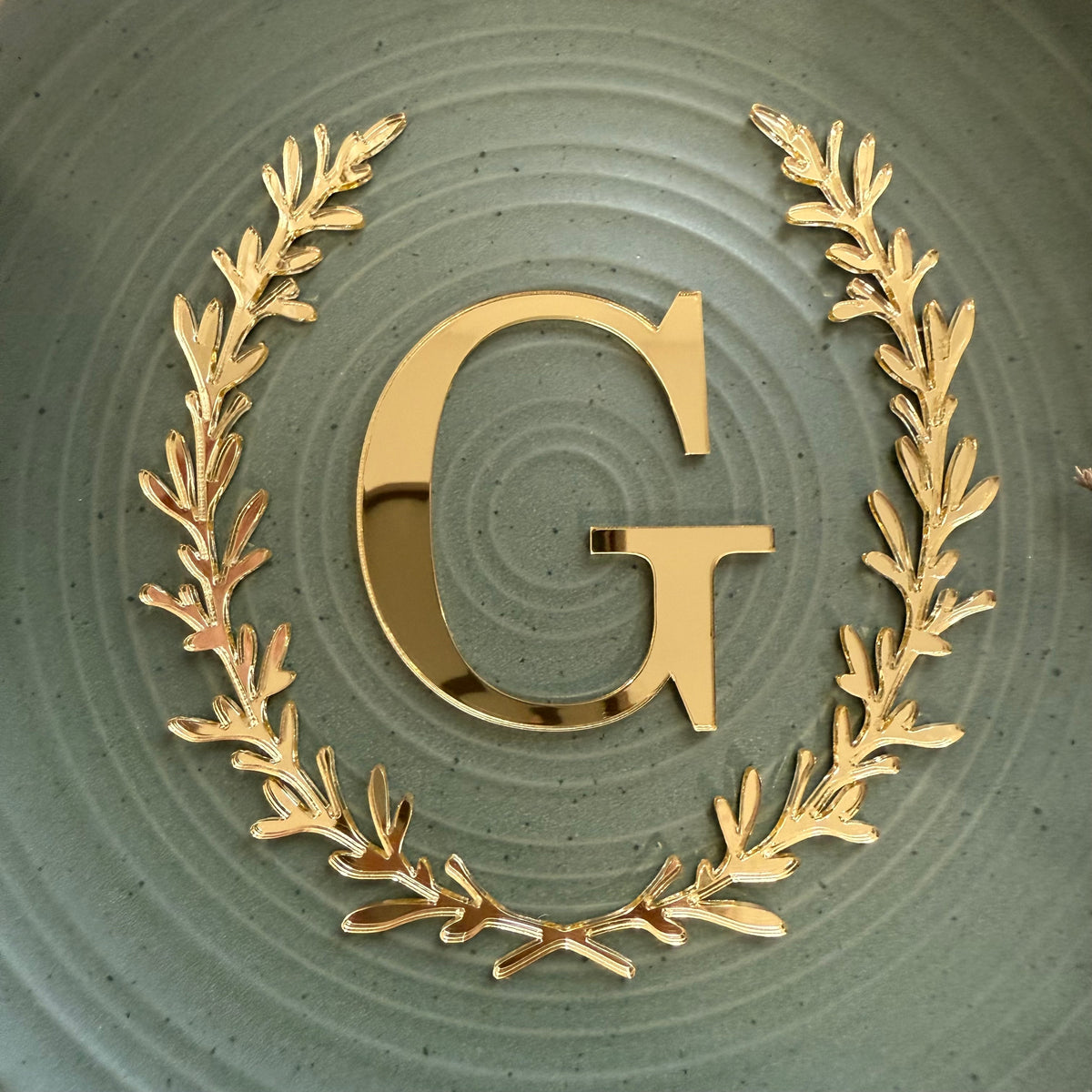 Monogram Wreath Cake Charm