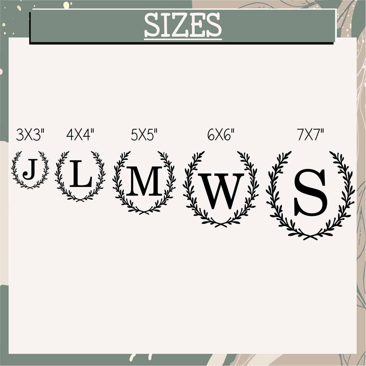 Monogram Wreath Cake Charm
