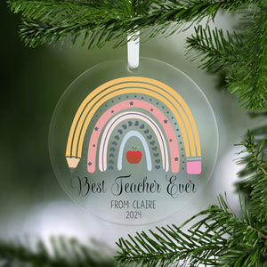 Teacher Rainbow Ornament