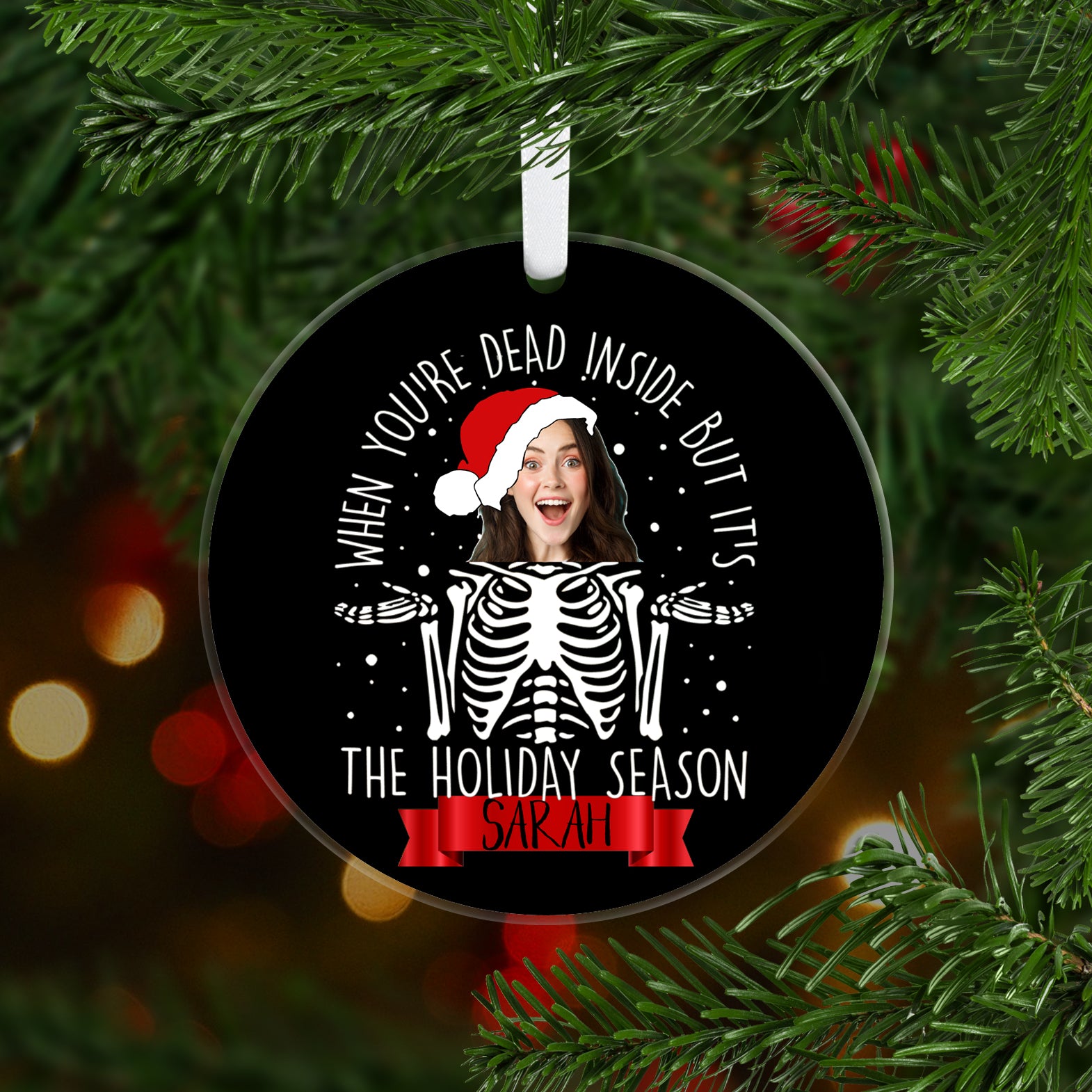 Dead Inside Photo Ornament