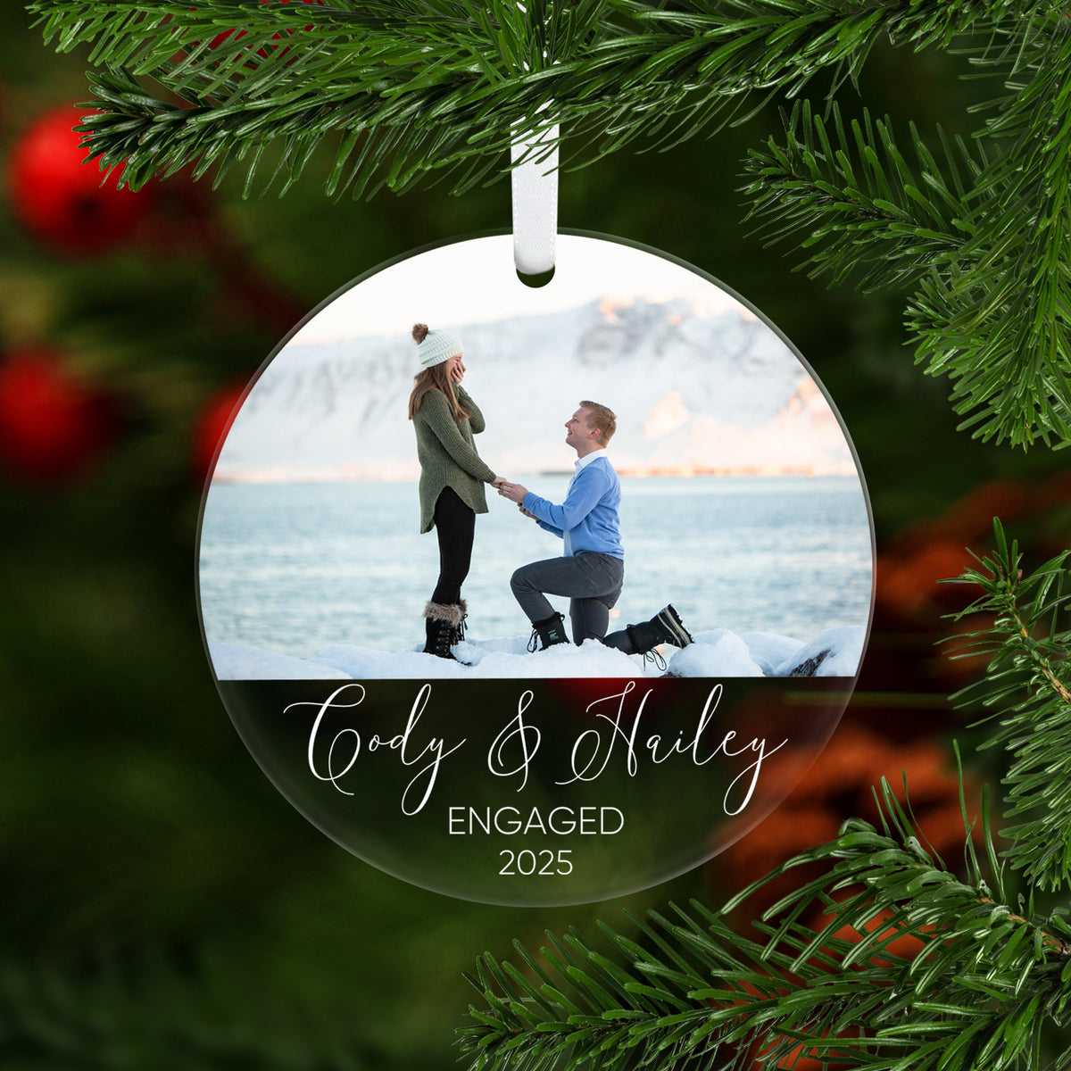 Engaged Photo Ornament