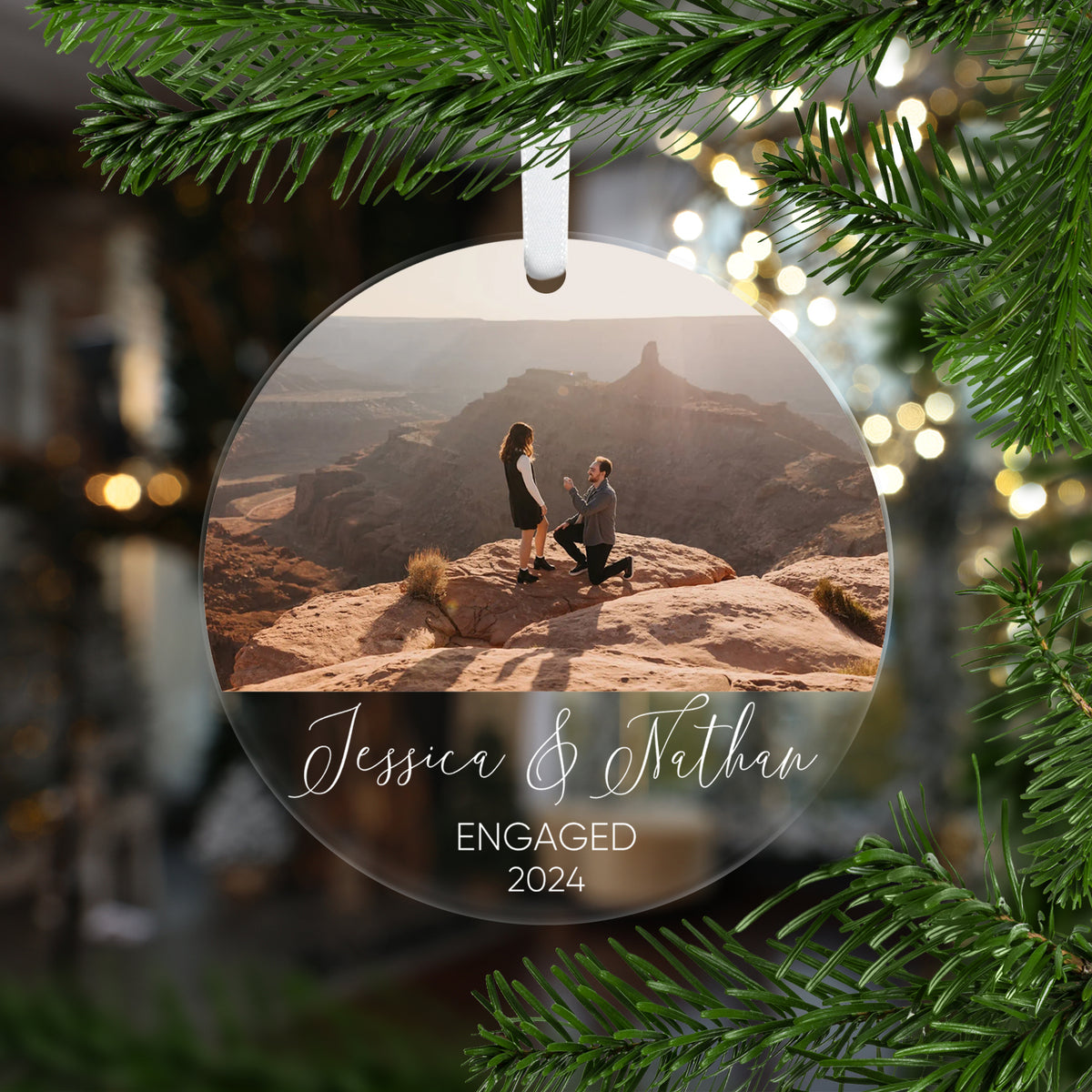 Engaged Photo Ornament