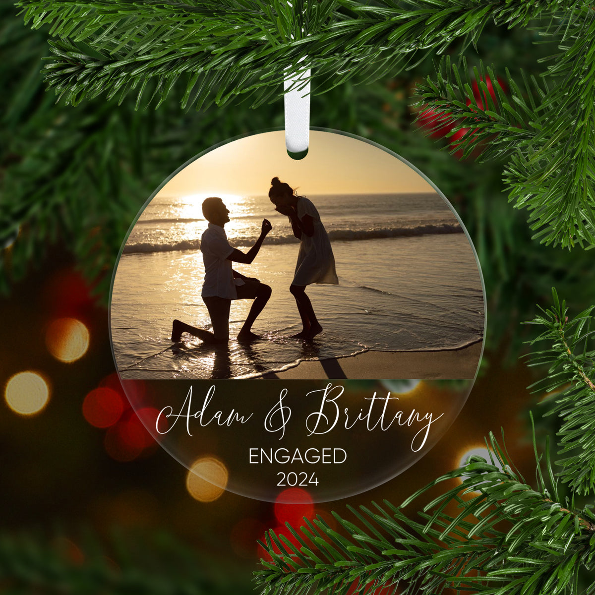 Engaged Photo Ornament