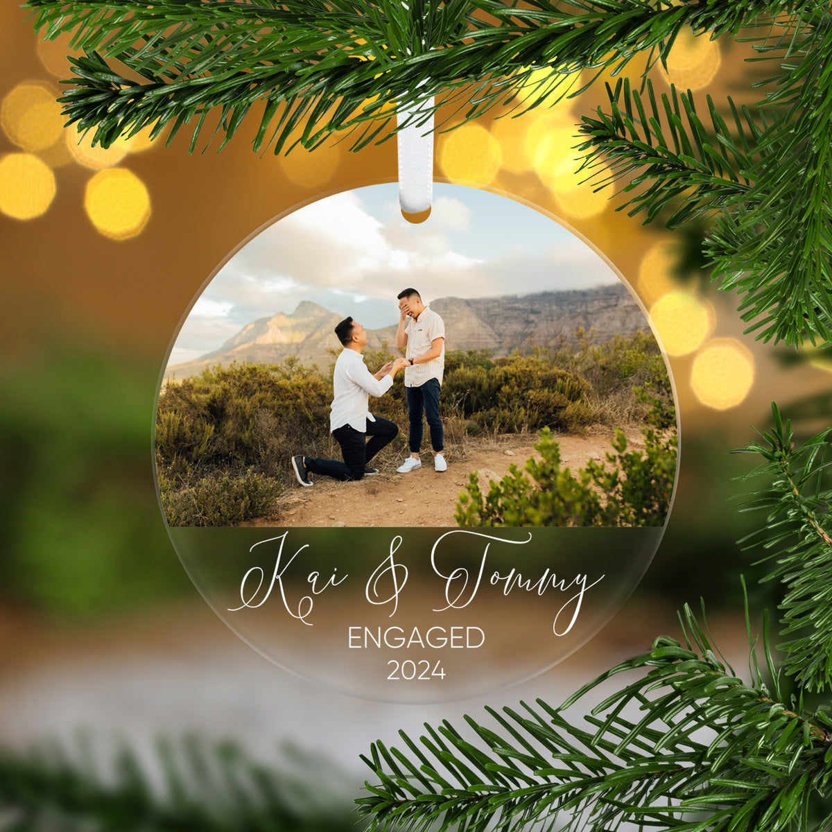Engaged Photo Ornament