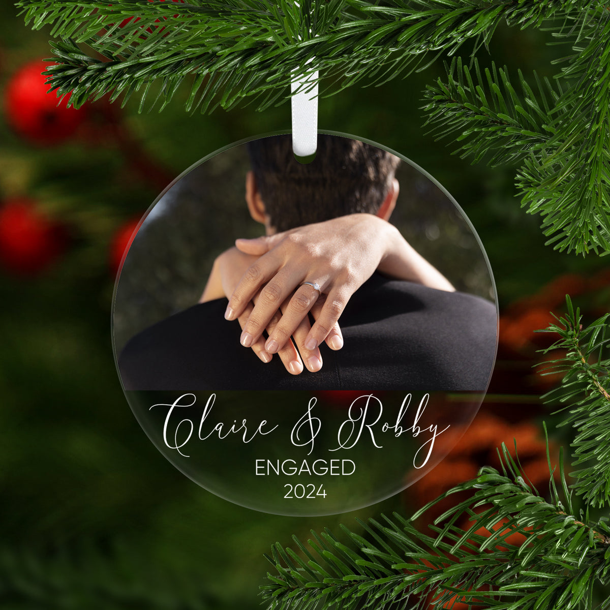 Engaged Photo Ornament