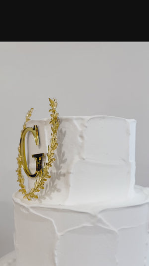 Monogram Wreath Cake Charm