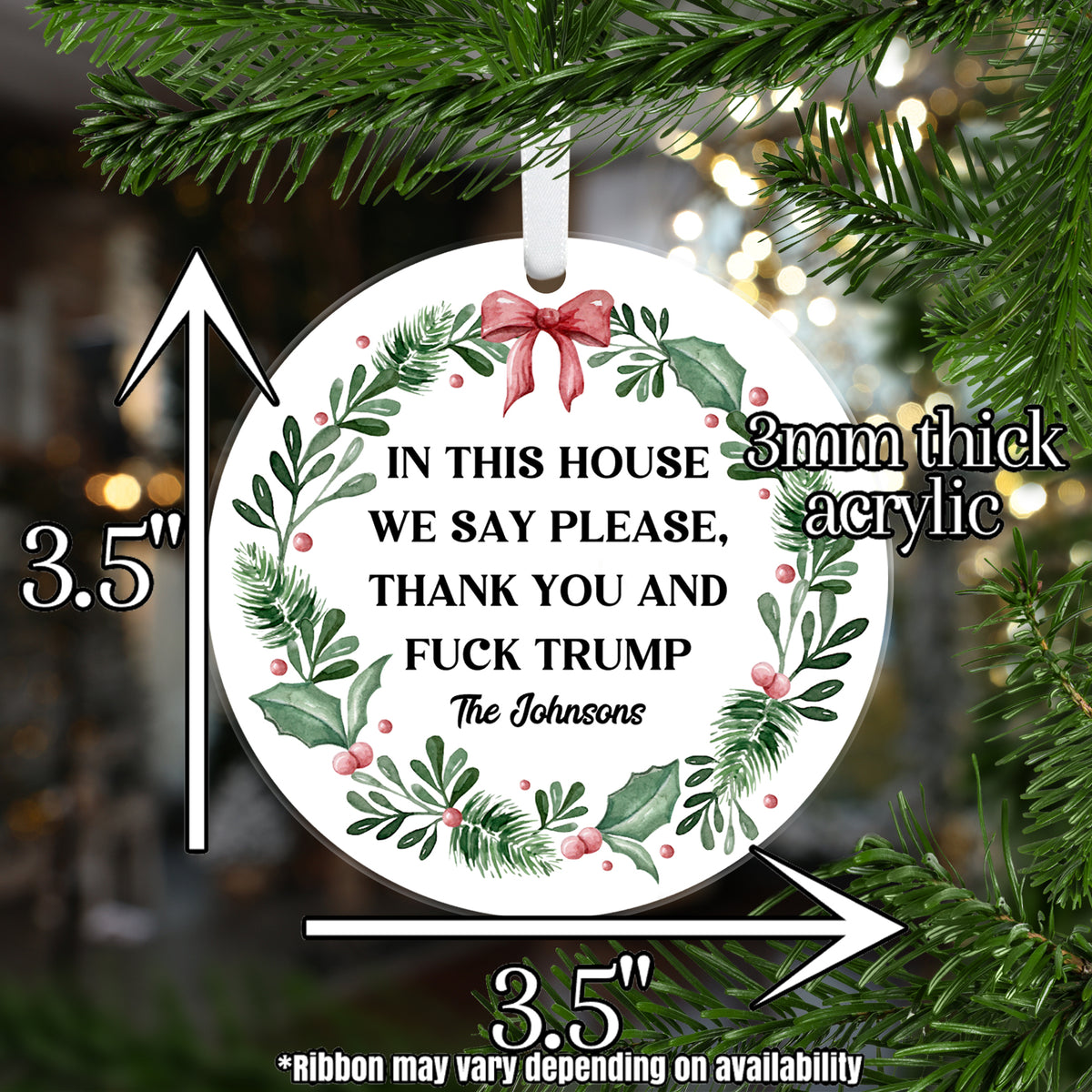 Fuck Trump Ornament
